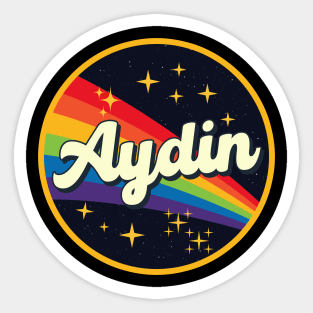 Aydin // Rainbow In Space Vintage Style Sticker